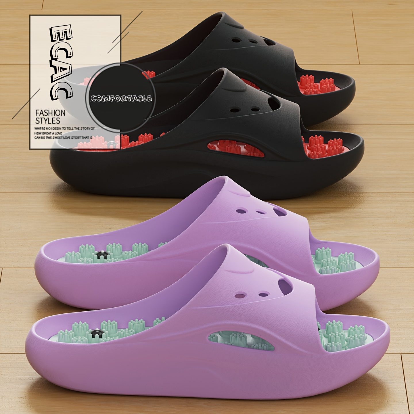 Men'S Shoes For Summer - Women Men EVA Massage Slippers Thick