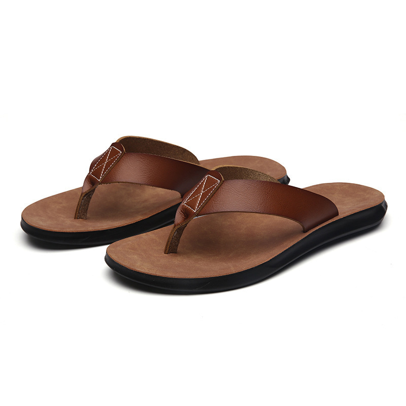 Men'S Shoes Hugo Boss - 38-47 New Italian Leather Flip-flops for