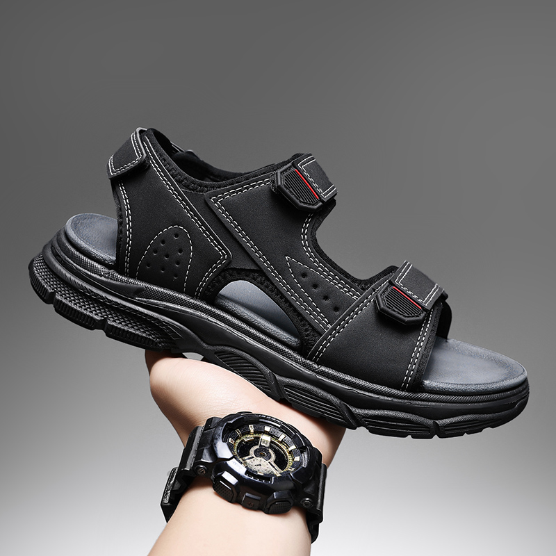Men'S Shoes With Velcro - Men's Outdoor Sandals with Adjustable Velcro