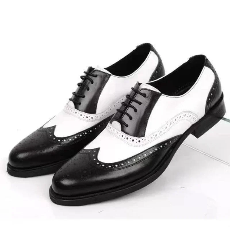 Oxford Brogue Leather - Mixed Colors Mens Dress Shoes Retro