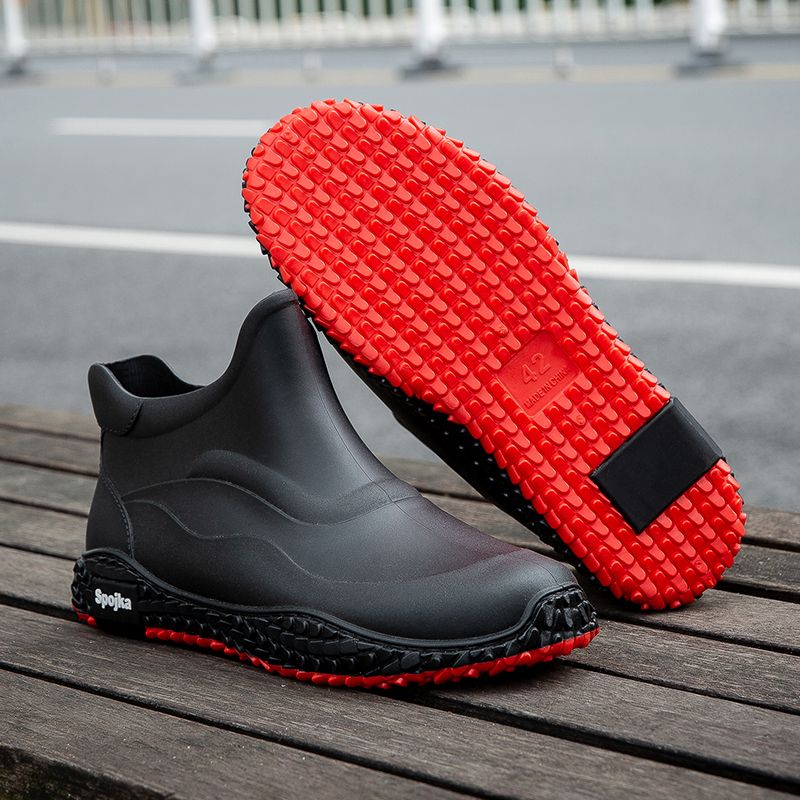 Men Shoes Offer - Office Korean Style Short Rain Boots