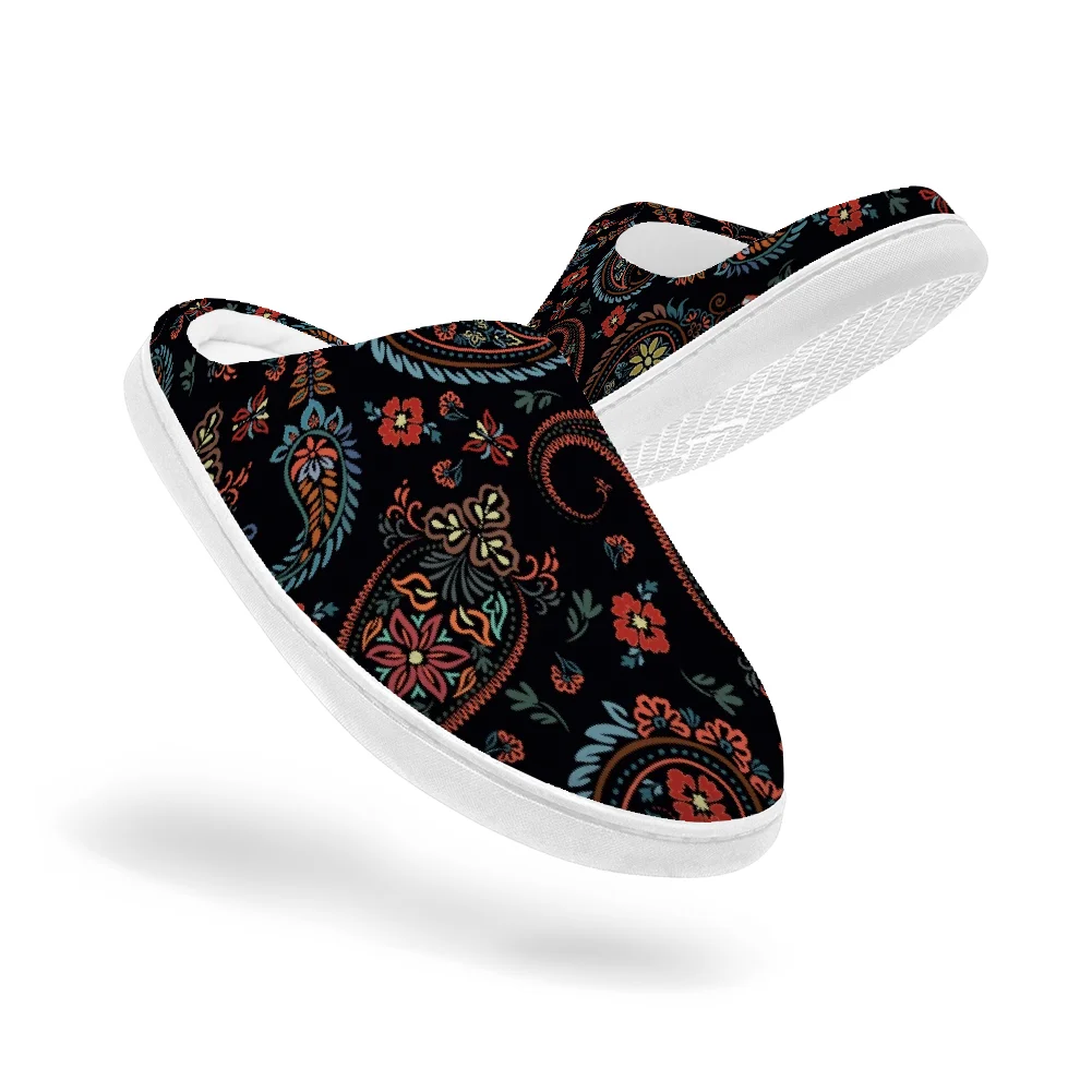 Men Shoes Black - Black floral print Keep Smiling Home