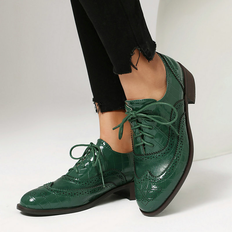 Women Stone Print Brogue Oxfor - đánh giá và giá Oxford Brogue Leather