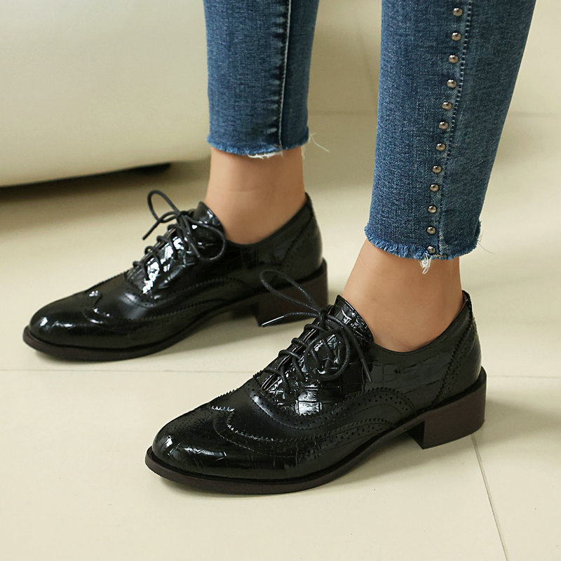 Women Stone Print Brogue Oxfor - đánh giá và giá Oxford Brogue Leather