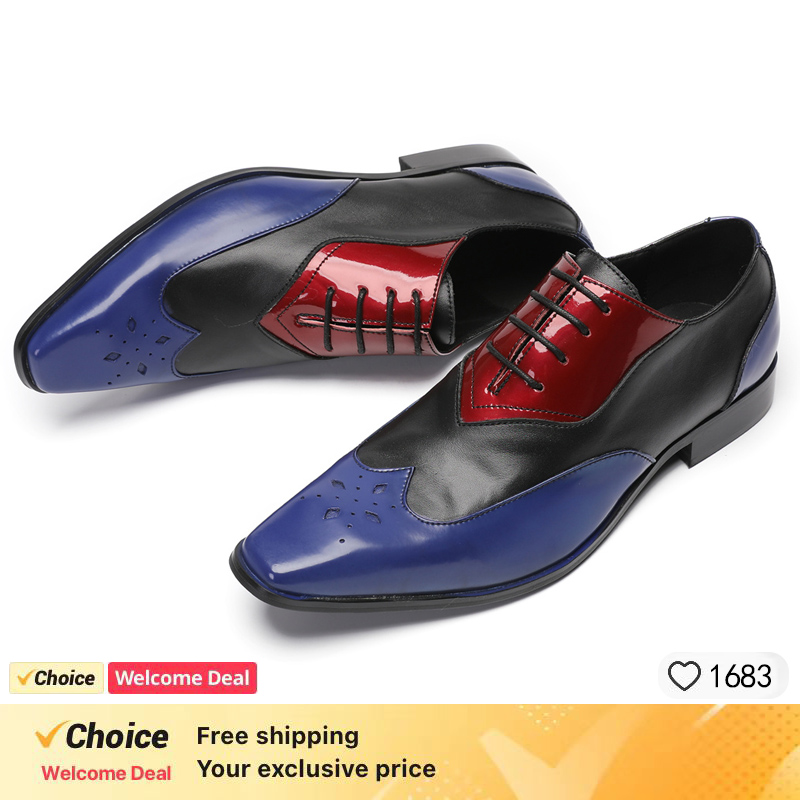 LUXURY MEN'S OXFORD SHOES BLAC - đánh giá và giá Oxford Brogue Leather