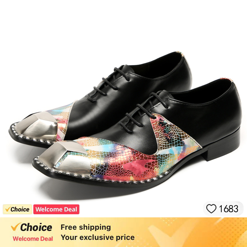 LUXURY MEN'S OXFORD SHOES BLAC - đánh giá và giá Oxford Brogue Leather