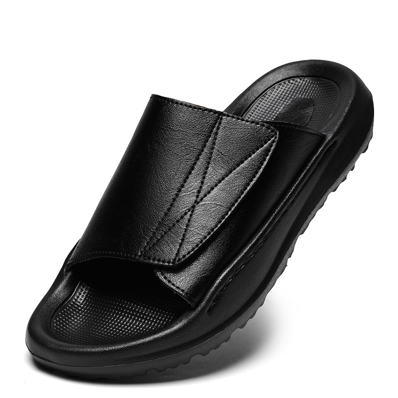 Easy-top Leather Slide Slipper - đánh giá và giá Men'S Shoes With Velcro
