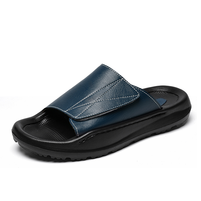 Easy-top Leather Slide Slipper - đánh giá và giá Men'S Shoes With Velcro