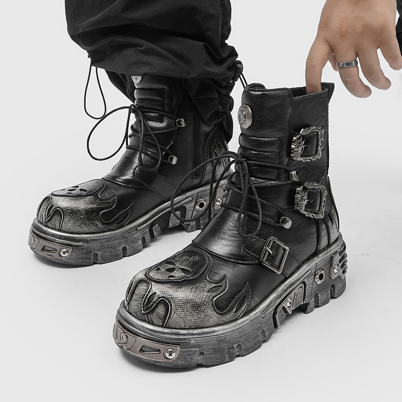 Punk Style Retro Cool Skull Fl - đánh giá và giá Men'S Shoes Increase Height