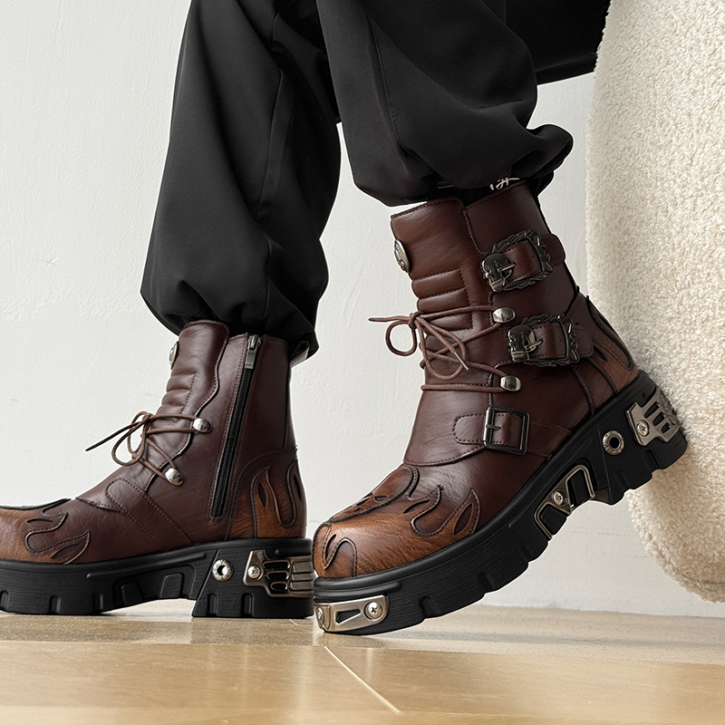 Punk Style Retro Cool Skull Fl - đánh giá và giá Men'S Shoes Increase Height