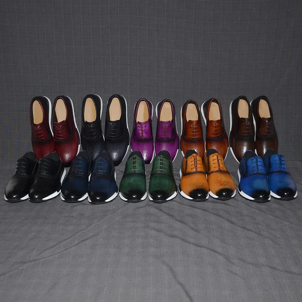 10 Colors Handmade Genuine Lea - đánh giá và giá Oxford Brogue Leather