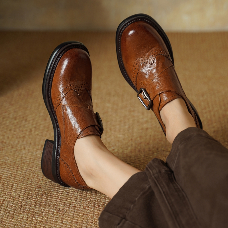 2027 New Buckle Brogue Shoes f - đánh giá và giá Oxford Brogue Leather