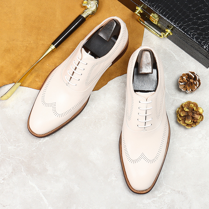 White Concise Wear-Resistant G - đánh giá và giá Oxford Brogue Leather