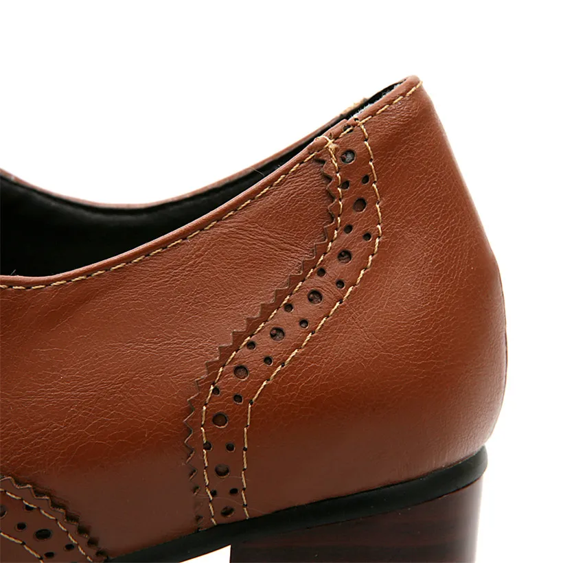 British Women Oxfords High Blo - đánh giá và giá Oxford Brogue Leather