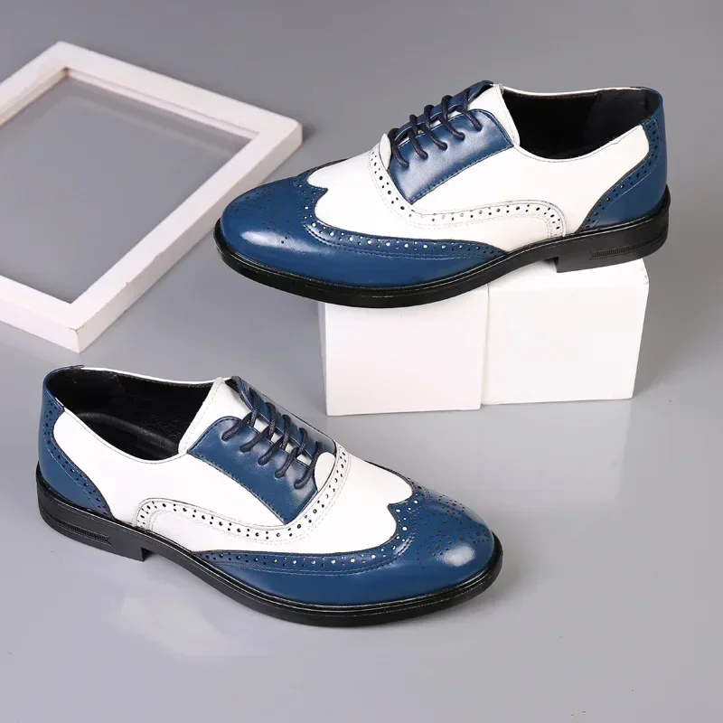 Mixed Colors Mens Dress Shoes  - đánh giá và giá Oxford Brogue Leather