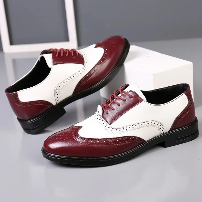Mixed Colors Mens Dress Shoes  - đánh giá và giá Oxford Brogue Leather