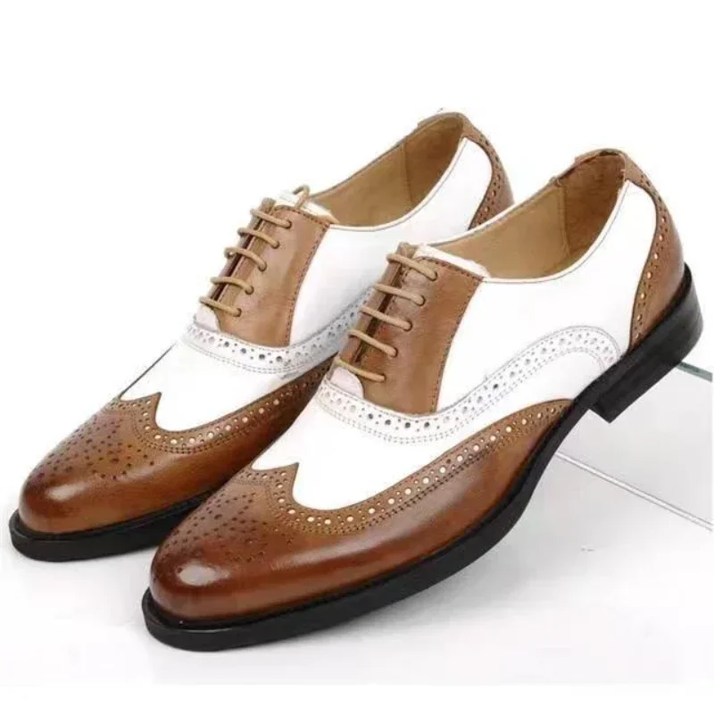 Mixed Colors Mens Dress Shoes  - đánh giá và giá Oxford Brogue Leather