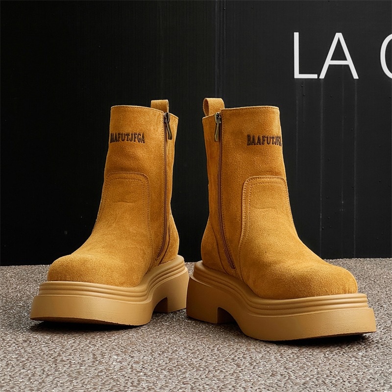 Winter Europe America Retro Th - đánh giá và giá Men'S Shoes Increase Height
