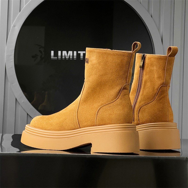 Winter Europe America Retro Th - đánh giá và giá Men'S Shoes Increase Height